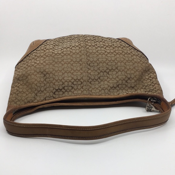 Vintage Coach 6617 Ergo Mini Signature C shoulder bag  tan leather and jacquard - Picture 10 of 17